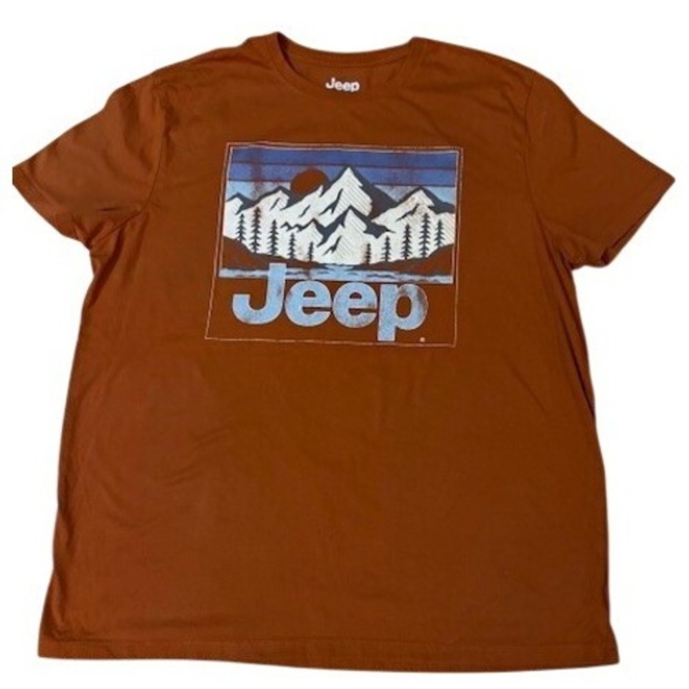 Jeep Men's Mountain Logo Burnt Orange Men T-Shirt Size XL‎